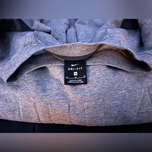 Gray long sleeve shirt.